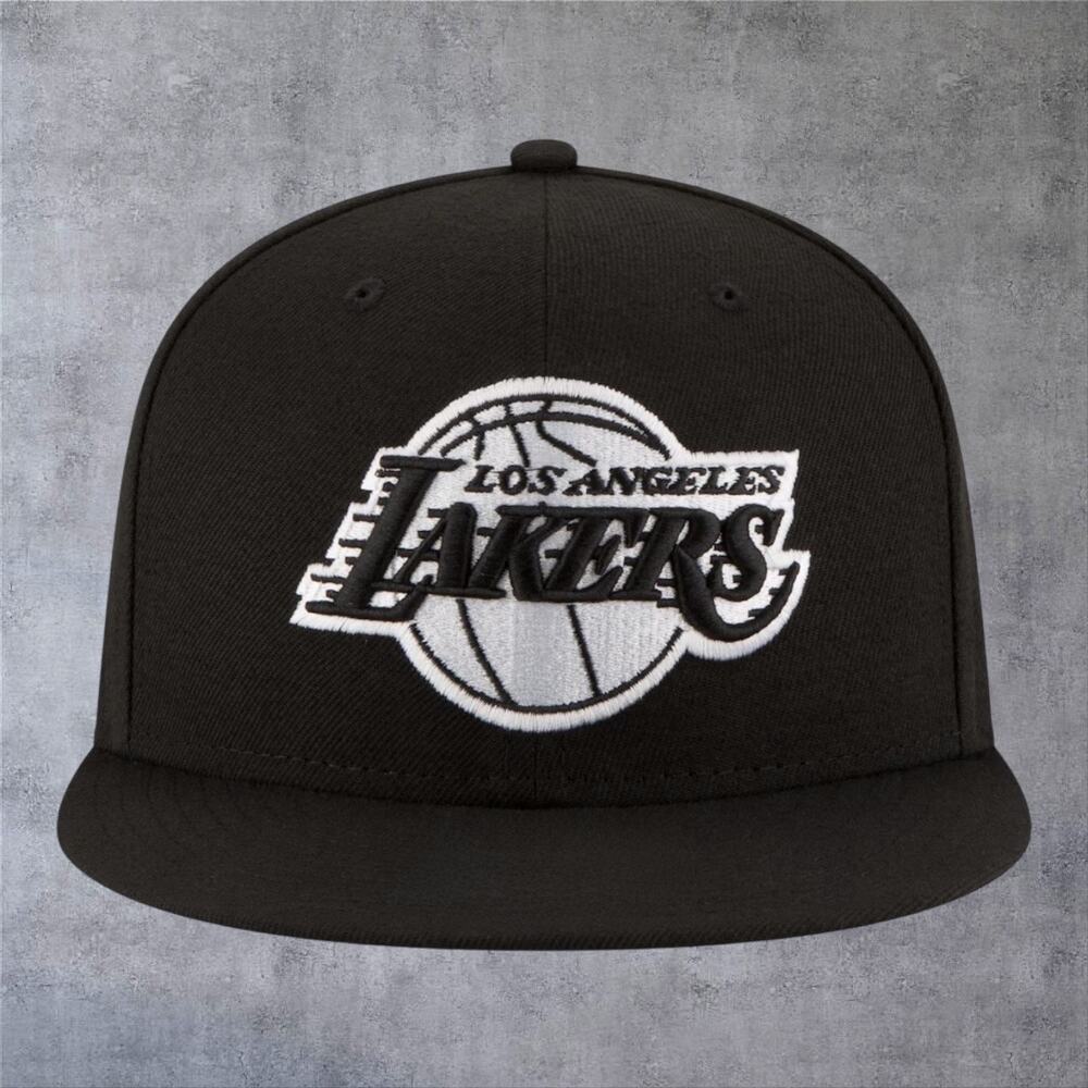 Los Angeles Lakers New Era 9FIFTY Snapback Hat Black White NBA Logo Cap Mens OS